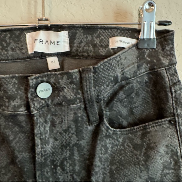FRAME Le Skinny De Jeanne Python Black & Silver Skinny Jeans - Picture 4 of 8